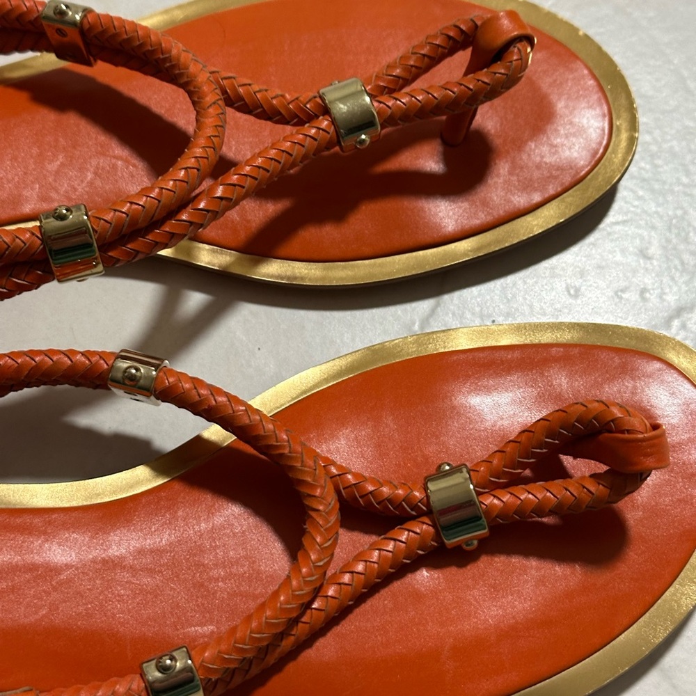 MICHAEL KORS Hartley Scorpius Thong Sandals Gold Size 8 med  MSRP $259 - Picture 5 of 12